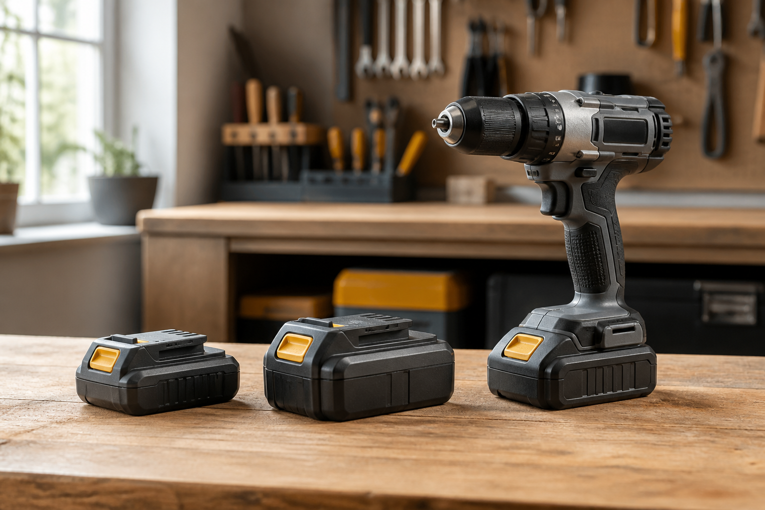 Cordless drill and battery packs