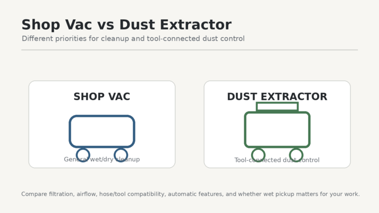 Shop vacuum versus dust extractor comparison
